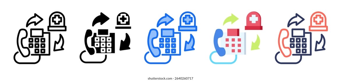 Emergency Call Icon Multiple Style