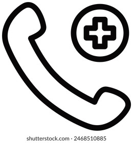 emergency call icon with outline style