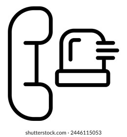 Vector de esquema de icono de llamada de emergencia. Solicitud de ayuda urgente. Servicio de Asistencia de líneas de ayuda