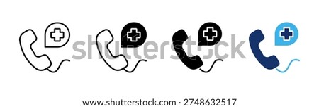 Emergency Call icon set multiple style collection