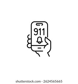 Ícone de chamada de emergência. Ícone de chamada de emergência simples para mídias sociais, aplicativos e web design. Ilustração vetorial.