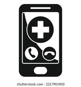 Emergency call icon simple vector. Contact phone. Help number