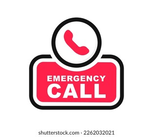 Emergency call icon. SOS emergency call. Emergency message. SOS icon. Emergency hotline. 911 calling. Hotline concept. First aid. Vector illustration.