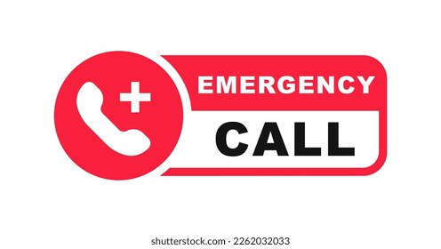 Emergency call icon. SOS emergency call. Emergency message. SOS icon. Emergency hotline. 911 calling. Hotline concept. First aid. Vector illustration.
