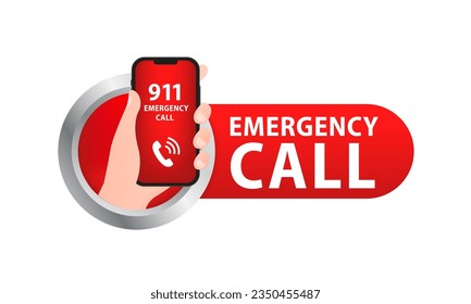 Emergency call icon. SOS emergency call. Emergency message. SOS icon. Emergency hotline. 911 calling. Hotline concept. First aid. Call icon vector. Vector illustration