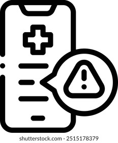 ícone de chamada de emergência. Design De Estilo Linear Fino Isolado Em Plano De Fundo Branco