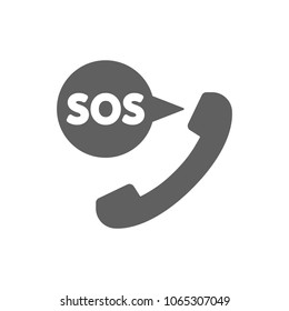 Emergency call icon in trendy flat style isolated on white background. Symbol for your web site design, logo, app, UI. Vector illustration, EPS