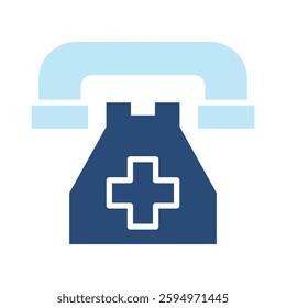 Emergency Call Icon Two Color Style. Vector Illustration For Graphic Design