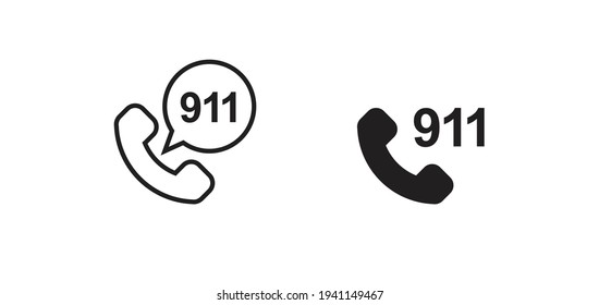 Emergency call icon vector from hospital collection. Thin line and Solid emergency call  icon vector illustration. Outline for website design and mobile, app development.