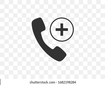Emergency call icon. Vector illustration, flat design.