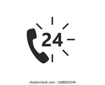 Emergency call icon. Vector illustration, flat design.