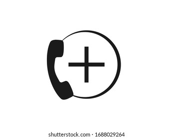 Emergency call icon. Vector illustration, flat design.