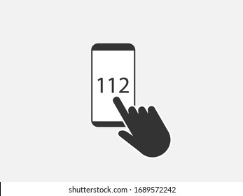 Icono de llamada de emergencia. Ilustración vectorial, diseño plano.