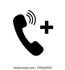 Emergency call icon. Vector illustration of ambulance and rescue services
