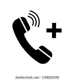 Emergency call icon. Vector illustration of ambulance and rescue services