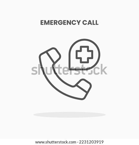 Emergency Call icon vector illustration line style. Great design for web, app and more. Editable Stroke and pixel perfect.