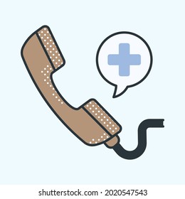 Emergency Call icon vector image. Can also be used for healthcare and science. Suitable for use on web apps, mobile apps and print media. Eps 10 vector illustration.