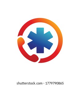 emergency call icon vector template logo
