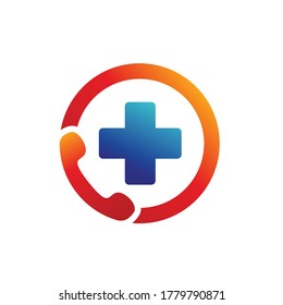 emergency call icon vector template logo