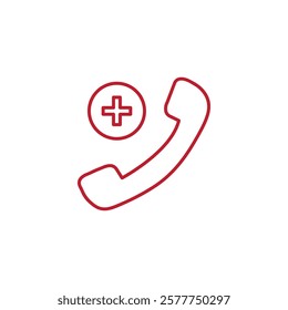 Emergency call icon.vector flat linear illustration for web and app..eps