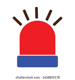  Emergency Call Isolated On A White Background.Police Or Ambulance Red Flashing Siren. Vector Icon Illustration. 