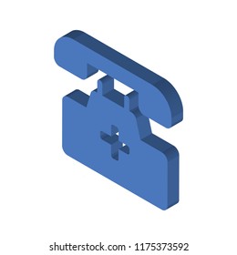 Emergency call isometric left top view 3D icon