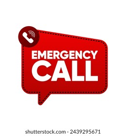 Emergency Call label. SOS emergency call. 911 calling. Hotline concept. Vector Illustration.