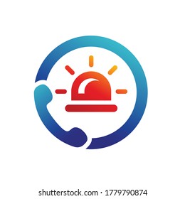 emergency call, emergency light icon vector template logo
