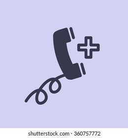 Emergency call line icon phone. Vector illustration.