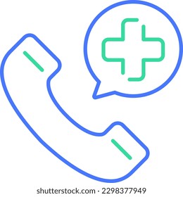 Icono de la línea de llamadas de emergencia El conjunto está diseñado con imágenes adecuadas para todos los servicios médicos y sanitarios