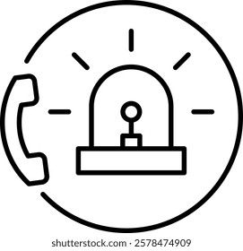 Emergency Call line icon single high quality
