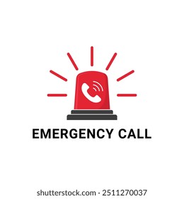 Concepto de diseño de logotipo de llamada de emergencia