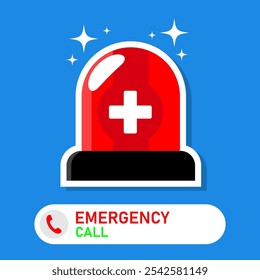 Emergency Call Logo Design Template. emergency call, emergency light icon vector template logo. Police Or Ambulance Red Flasher Siren