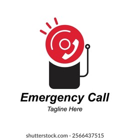 Emergency Call Logo Design Template. emergency call, emergency light icon vector template logo. Police Or Ambulance Red Flasher Siren.