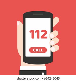 Emergency call number 112 - concept