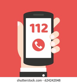 Emergency call number 112 - concept