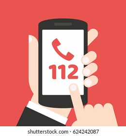 Emergency call number 112 - concept