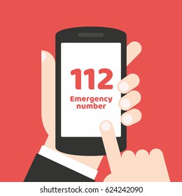 Emergency call number 112 - concept