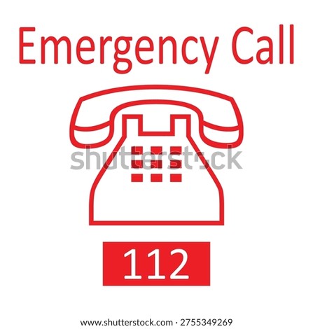 emergency call number 911 vector icon