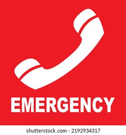 emergency call on red background.