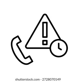 Icono de contorno de llamada de emergencia Ilustración vectorial