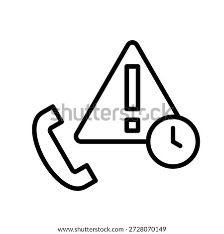 Emergency Call Outline Icon Vector Illustration