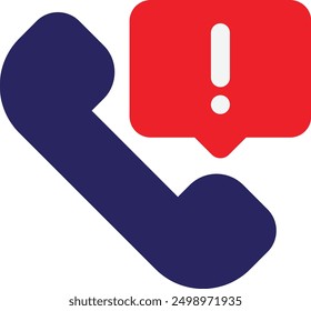 Emergency Call Phone Icon Vector Flat Illustration