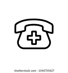 Emergency Call, Phone line flat vector icon for mobile application, button and website design. Illustration isolated on white background. EPS 10 design, logo, app, infographic.