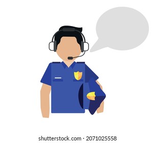 Emergency Call,  Police, Ambulance, Fire Department, Call, Emergency Support Icon Vector Illustration. Police Call Centre.
