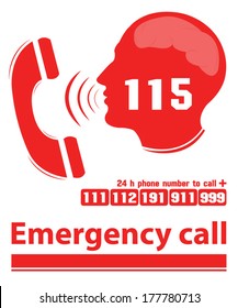 emergency call red color