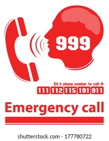 emergency call red color