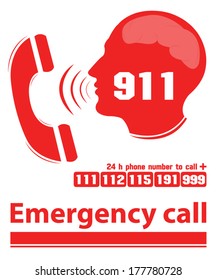 emergency call red color