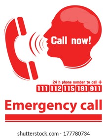 emergency call red color