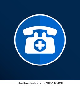 emergency call sign icon vector fire phone number button